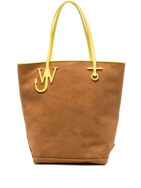Geantă Jw Anderson din canvas maro