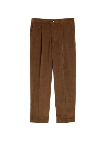 Pantaloni Ami Paris de catifea cord maro