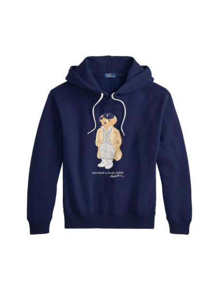 Polo Ralph Lauren sweter z kapturem Kobiety niebieski nadruk S granatowy