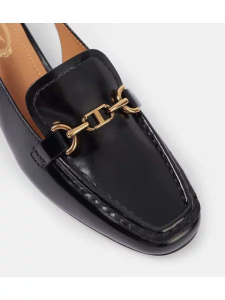 Pantofi cu toc Tod's din piele slingback negru