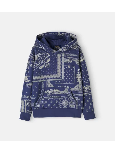 Gyerek kapucnis melegítő felső Polo Ralph Lauren kék