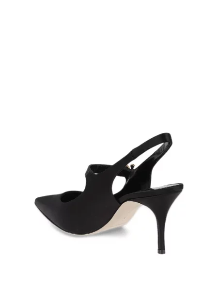 Pantofi cu toc Manolo Blahnik slingback negru