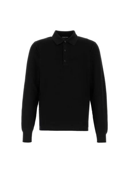 Jedwabna koszulka polo Tom Ford czarna