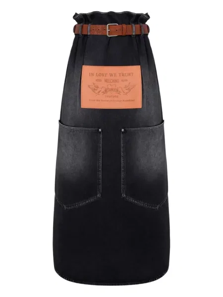 Fustă din piele Moschino negru