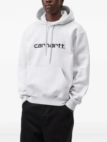 Hanorac cu glugă Carhartt Wip cu glugă gri