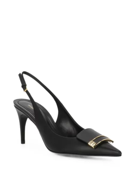 Pantofi cu toc Sergio Rossi slingback negru