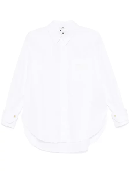 Cămașă Elisabetta Franchi cu broderie din poplin alb