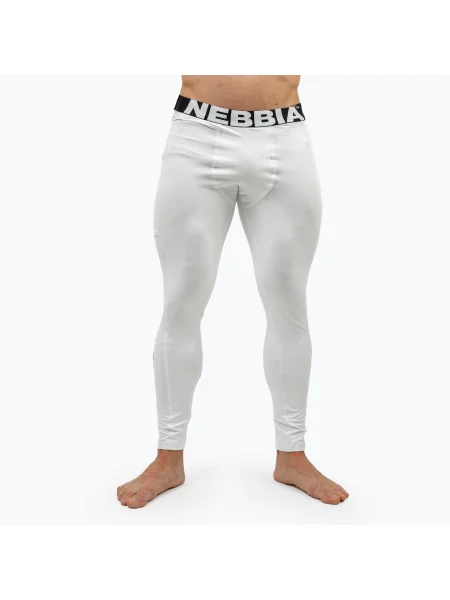 Olcsóbban. Férfi edző leggings NEBBIA Discipline fehér. Méret: XL fehér