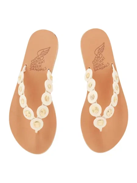 Klapki Ancient Greek Sandals skórzane białe