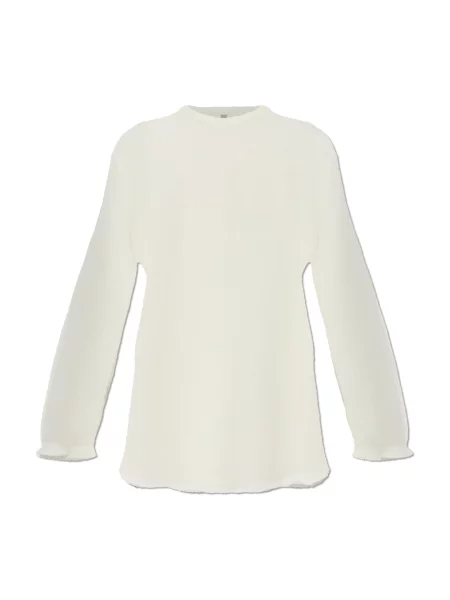 Sweter z golfem Toteme wełniany do golfa beżowy