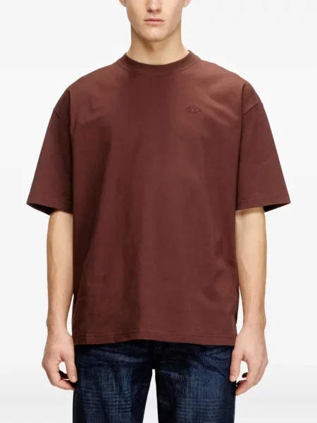 Tricou Diesel cu broderie maro