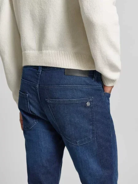 Jeansy o kroju slim fit z mieszanki bawełny model ‘DELAWARE’ Boss Orange granatowe