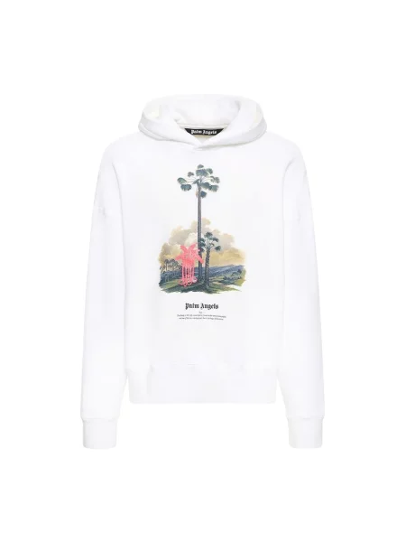 Bluza z kapturem Palm Angels z kapturem biała