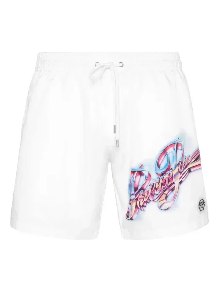 Pantaloni scurți Philipp Plein cu imagine alb