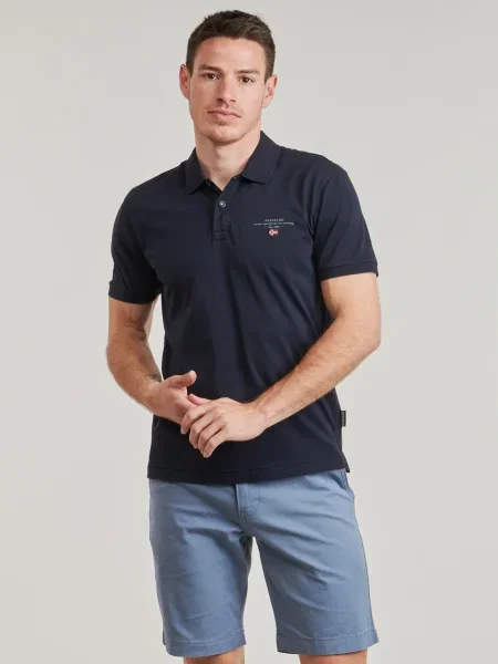 Polo Napapijri din jerseu albastru
