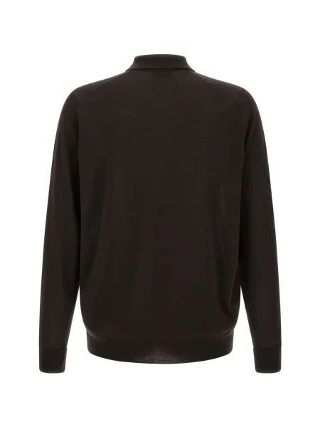 Lung tricou polo John Smedley maro