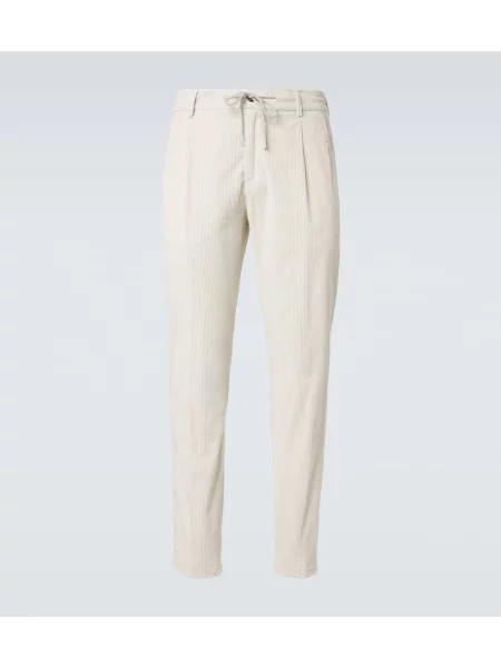 Pantaloni Eleventy de catifea cord bej