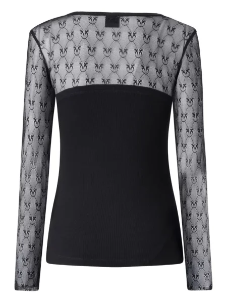 Top Pinko din dantelă lung negru
