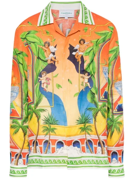 Ленена риза Casablanca оранжево