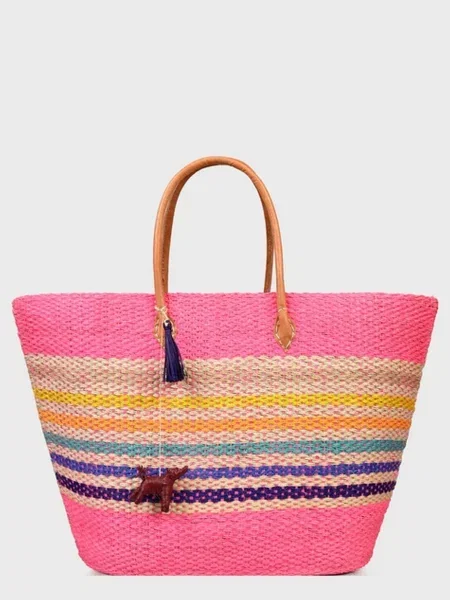 Le Comptoir de la plage Пляжна сумка Kirindy_SGM_ROS Солома рожевий