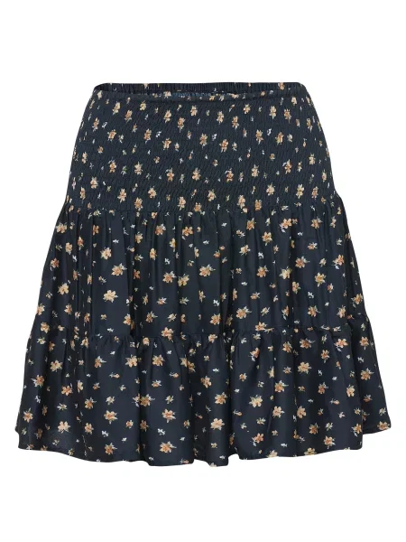 KOROSHI Fustă bej / bleumarin / verde alb