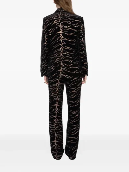 Aksamitna marynarka Zadig&voltaire w paski czarna