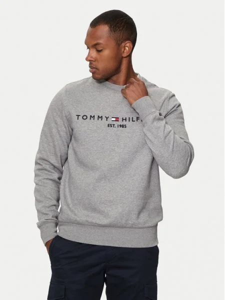 Tommy Hilfiger mikina pánska s bavlnou sivá