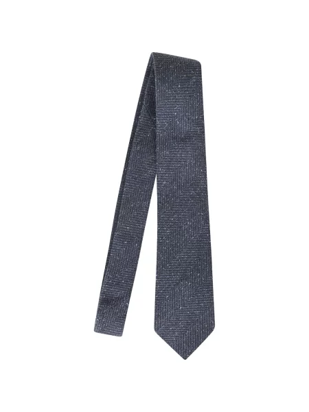 Cravată Tagliatore cu model herringbone albastru
