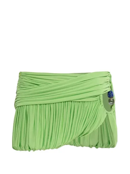 Fustă Christopher Esber drapată cu mărgele verde