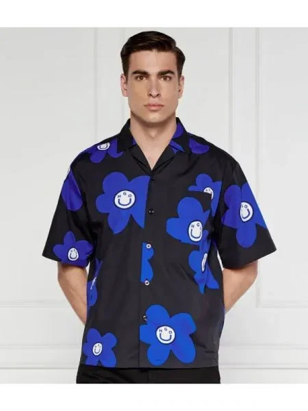 Hugo Blue Cămașă Eligino | Oversize fit negru