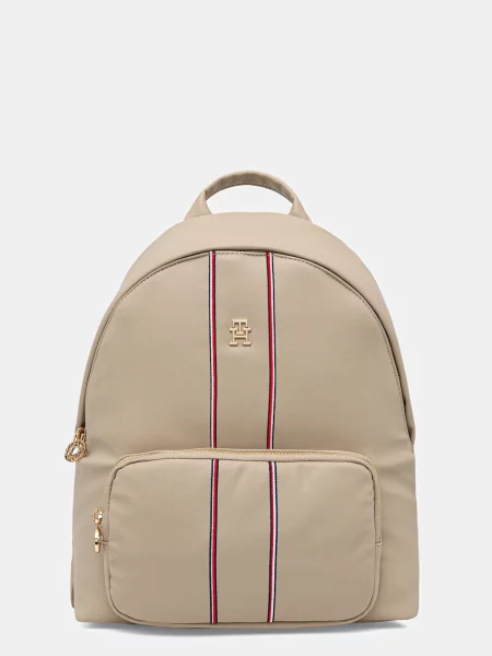 Раница Tommy Hilfiger дамска малък с изчистен дизайн бежово