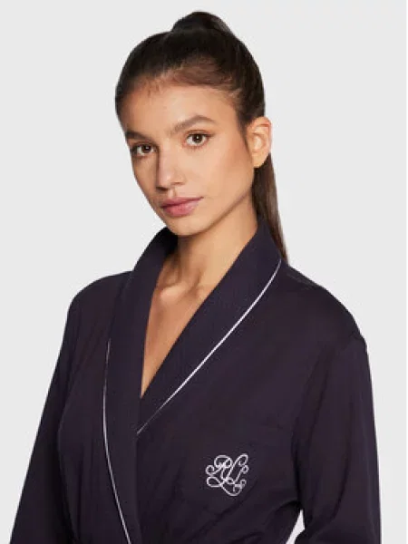 Lauren Ralph Lauren Dlhý župan námornícka modrá biela