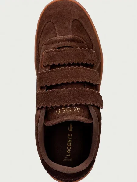 Замшевые кроссовки Lacoste с ремешками