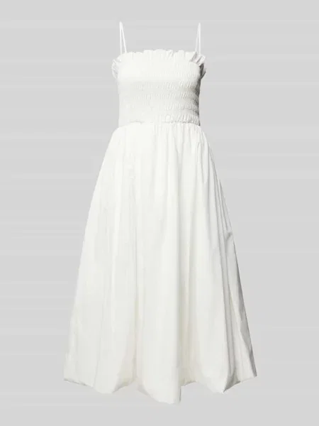 Sukienka koktajlowa o długości do kolan z marszczonymi detalami model ‘Polly’ Amy Lynn biała