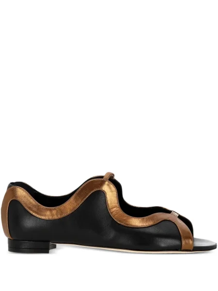 Sandale Manolo Blahnik fără toc negru