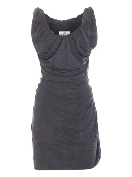 Mała sukienka mini Vivienne Westwood z bursztynem garniturowa szara