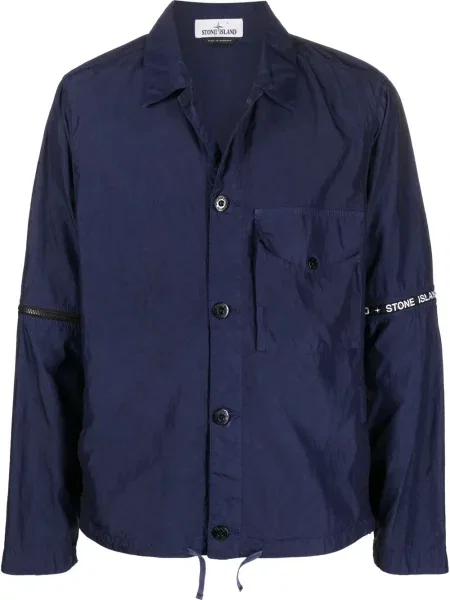 Geacă Stone Island cu imagine albastru