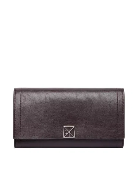 Calvin Klein Pénztárca Emblem Hw Long Bifold Barna lila