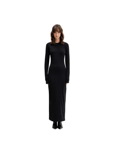 Dzianinowa sukienka maxi Vetements czarna
