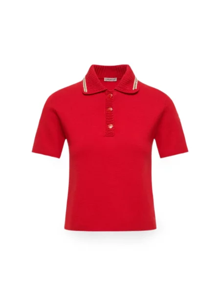 Scurt tricou polo Moncler roșu