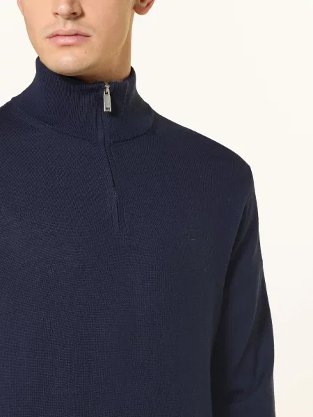 Calvin Klein Sweter Typu Troyer blau niebieski