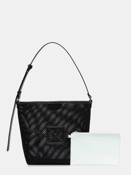 Torba Calvin Klein Emblem Mesh Bucket Black Universal czarna