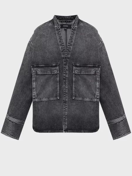 Рубашка G-star Raw с V-образным вырезом серая