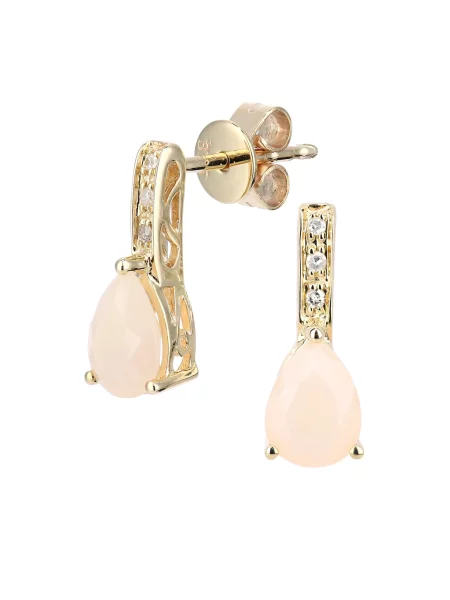 DIAMANT LETERNEL Náušnice Ohrhänger aus Gelbgold mit Diamant mit Opal zlatá