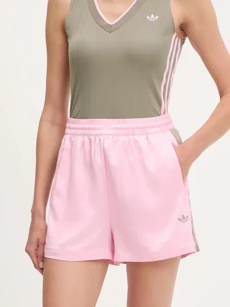 Къси панталони adidas Originals Pin Stripe Satin Shorts True Pink XS розово