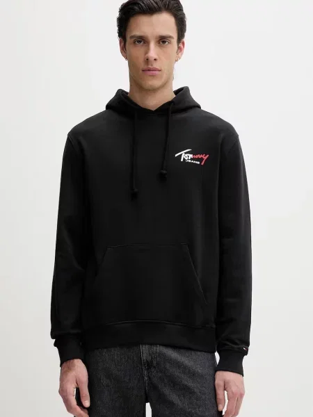 Tommy Jeans muška dukserica sa kapuljačom od pamuka crna