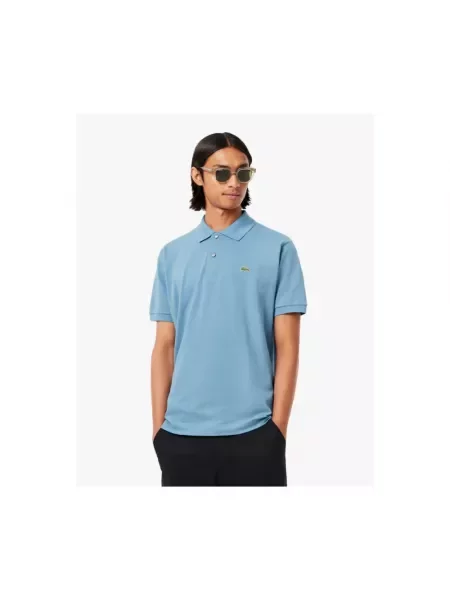 Lacoste koszulka polo Mężczyźni jednolity 4 niebieski