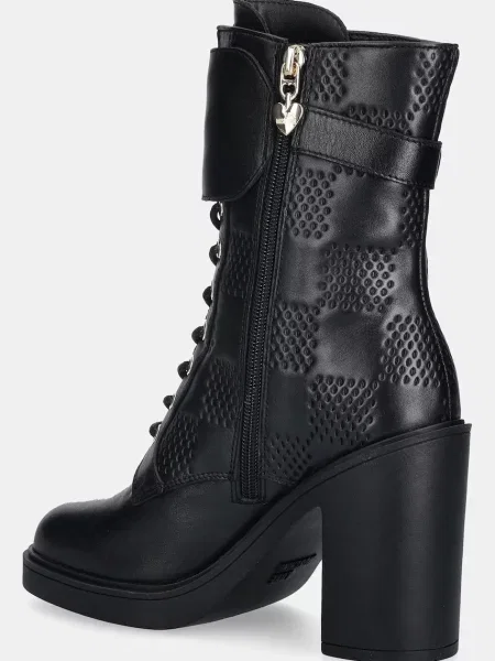 Love Moschino cizme de piele cu drept negru