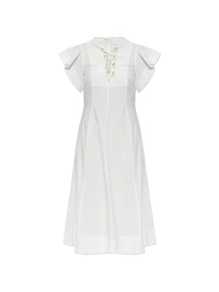 Rochie midi Ulla Johnson cu volane alb