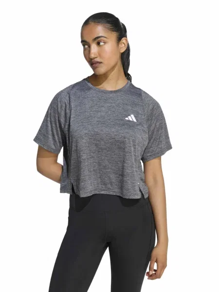 ADIDAS PERFORMANCE Sportiniai marškinėliai pilka / juoda balta